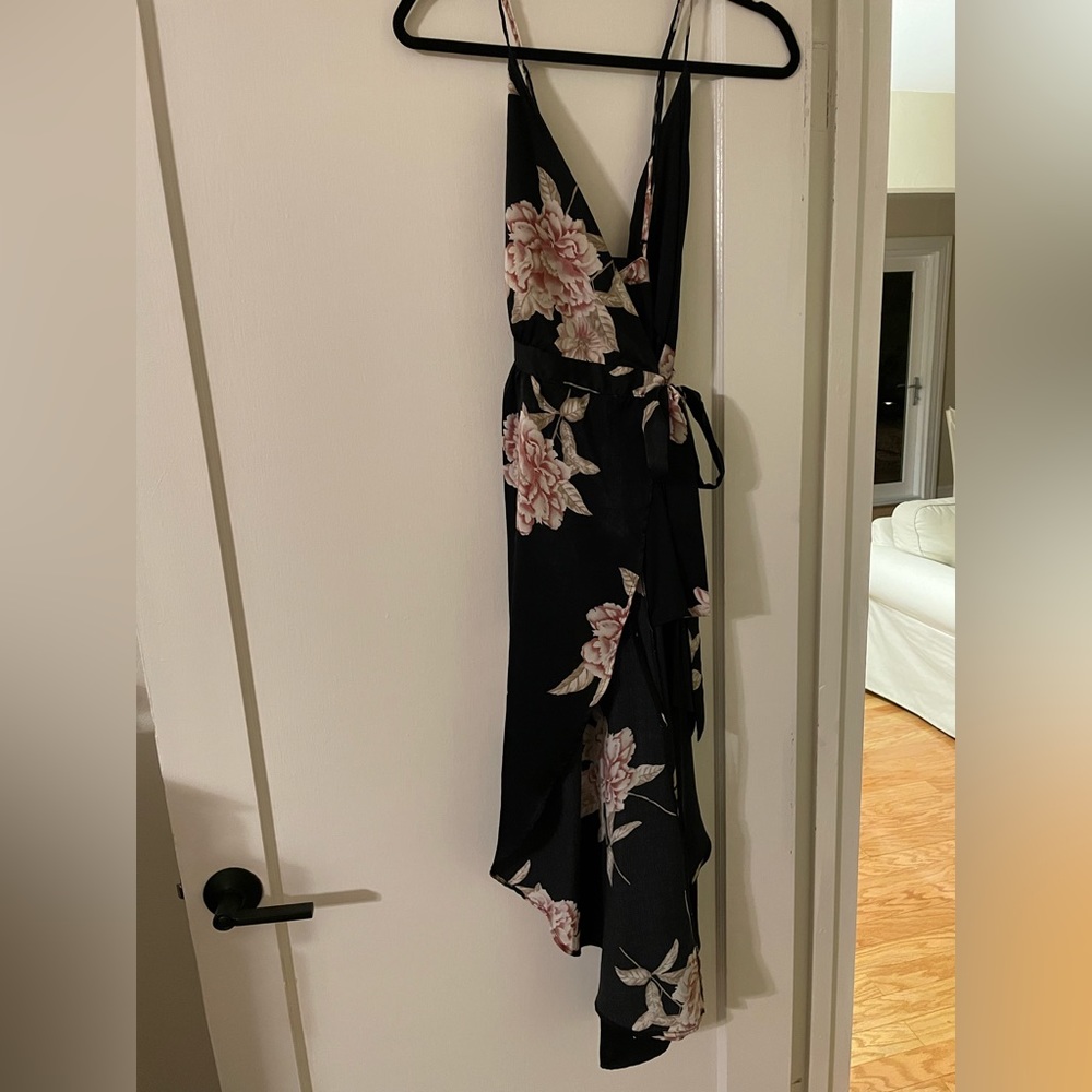 Urban Outfitters wrap dress black floral